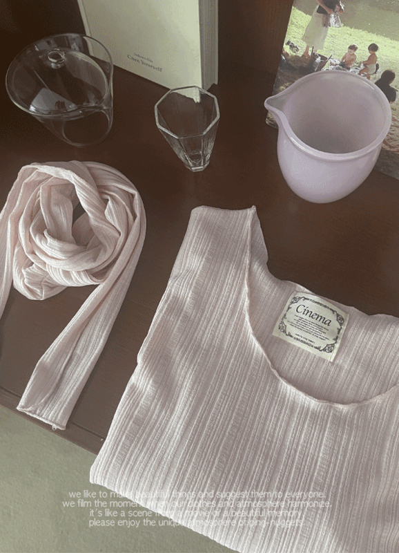 𝒊𝒏𝒆𝒂︎♥𝒎 / Melting scarf top (ballet pink)Same-day delivery ♥︎