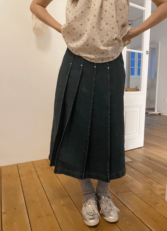 ヴィンテージ プリーツ スカート (1color)