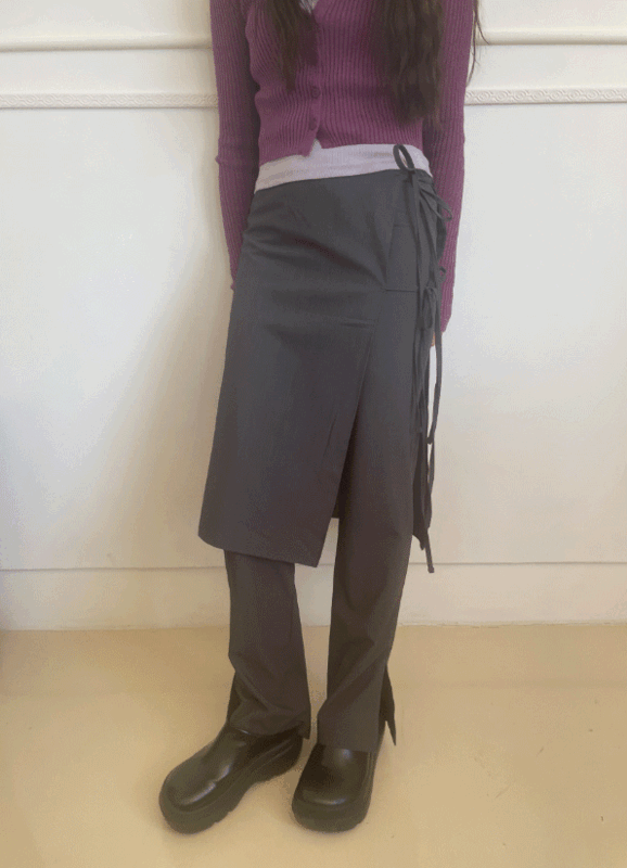 蝴蝶结层叠式宽松裤 (2colors