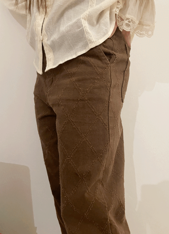 法国镂空棉裤子 (2colors