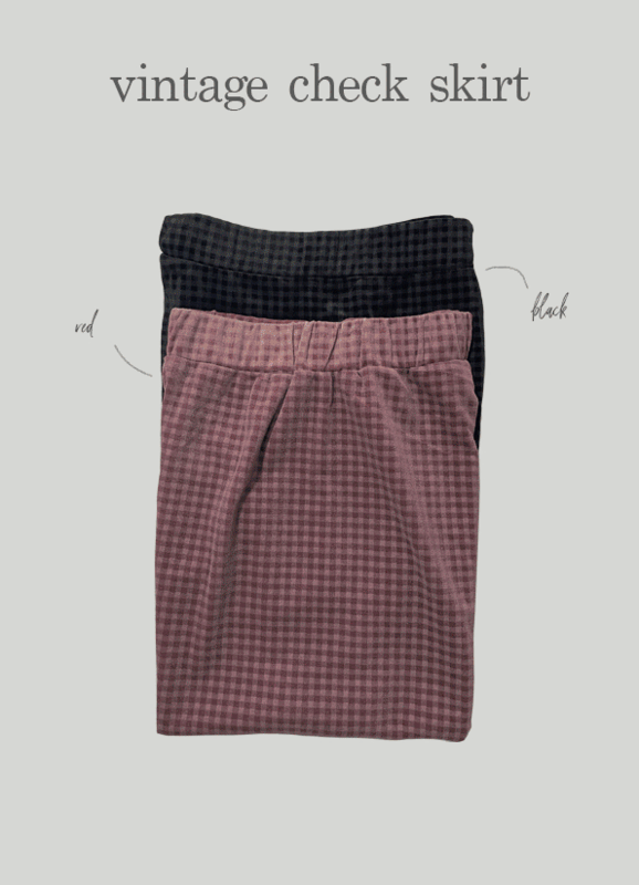 Order Explosion / Bline Checkered Velvet Skirt (2 colors)