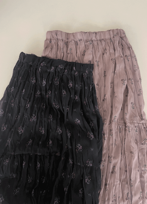 フローラ リンクル スカート (2colors)